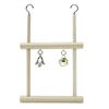 Wood Pet Bird Parrot Parakeet Cockatiel Hanging Bell Stand Cage Swing Chew Toy