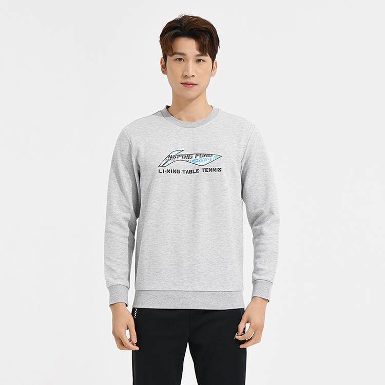 Толстовка с длинным рукавом и логотипом серии Li Ning для настольного тенниса, унисекс, цвет серый AWDT281-4