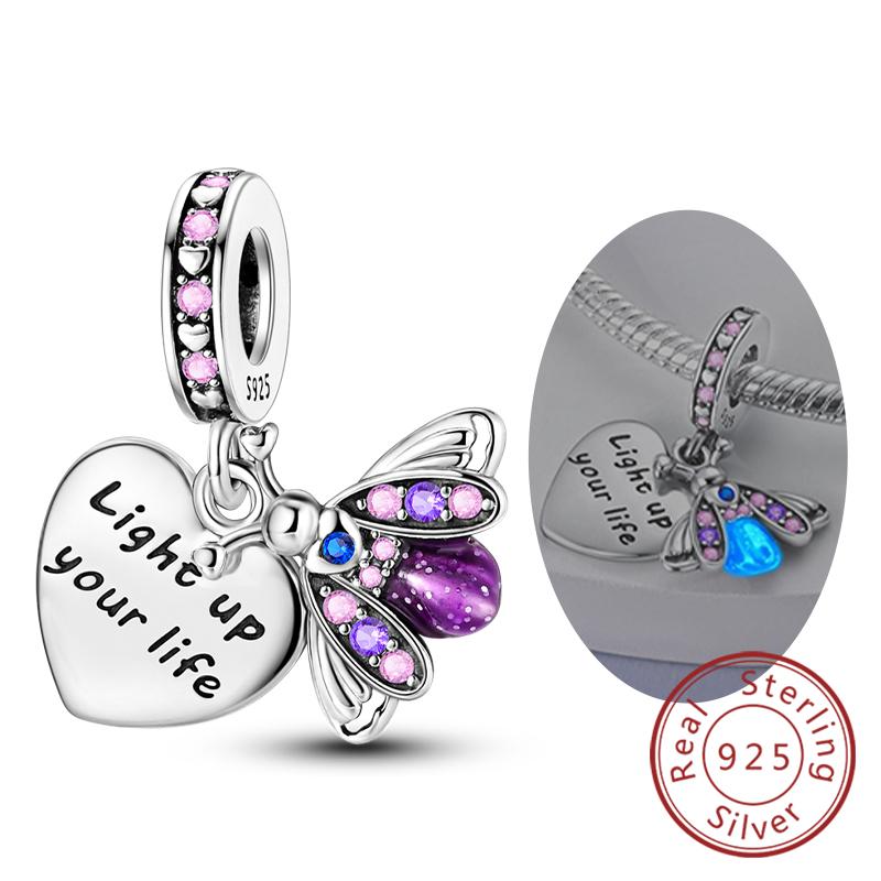 Оригинальные шармы-подвески из меди в виде светлячка, пчелы, бабочки, колибри для браслетов, женские украшения в подарок