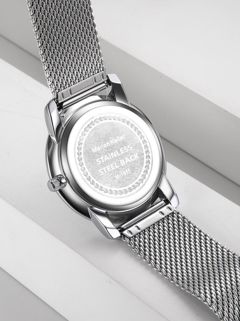 Роскошные наручные часы бренда MISSFOX Минималистичные модные кварцевые часы Классический дизайн Водонепроницаемые часы из нержавеющей стали с сетчатым браслетом