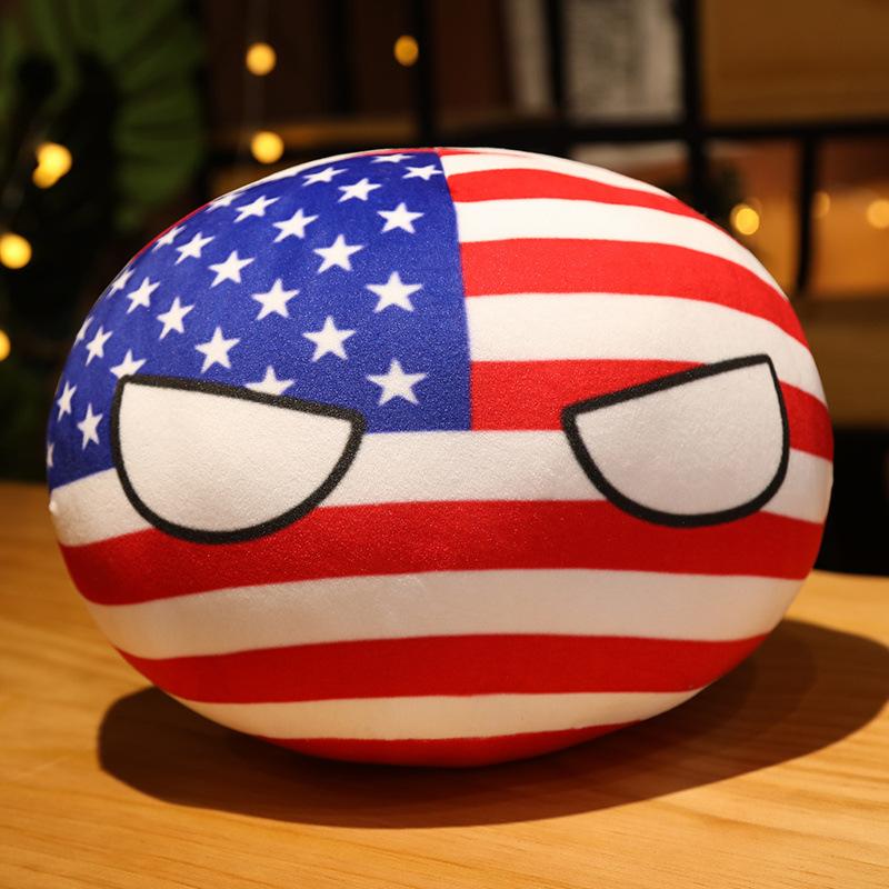 Polandball Plush Toys Anime Countryball Short Plush Doll Poland Germany Netherlands UN Roma Canada Pillow Cosplay Gift Toy