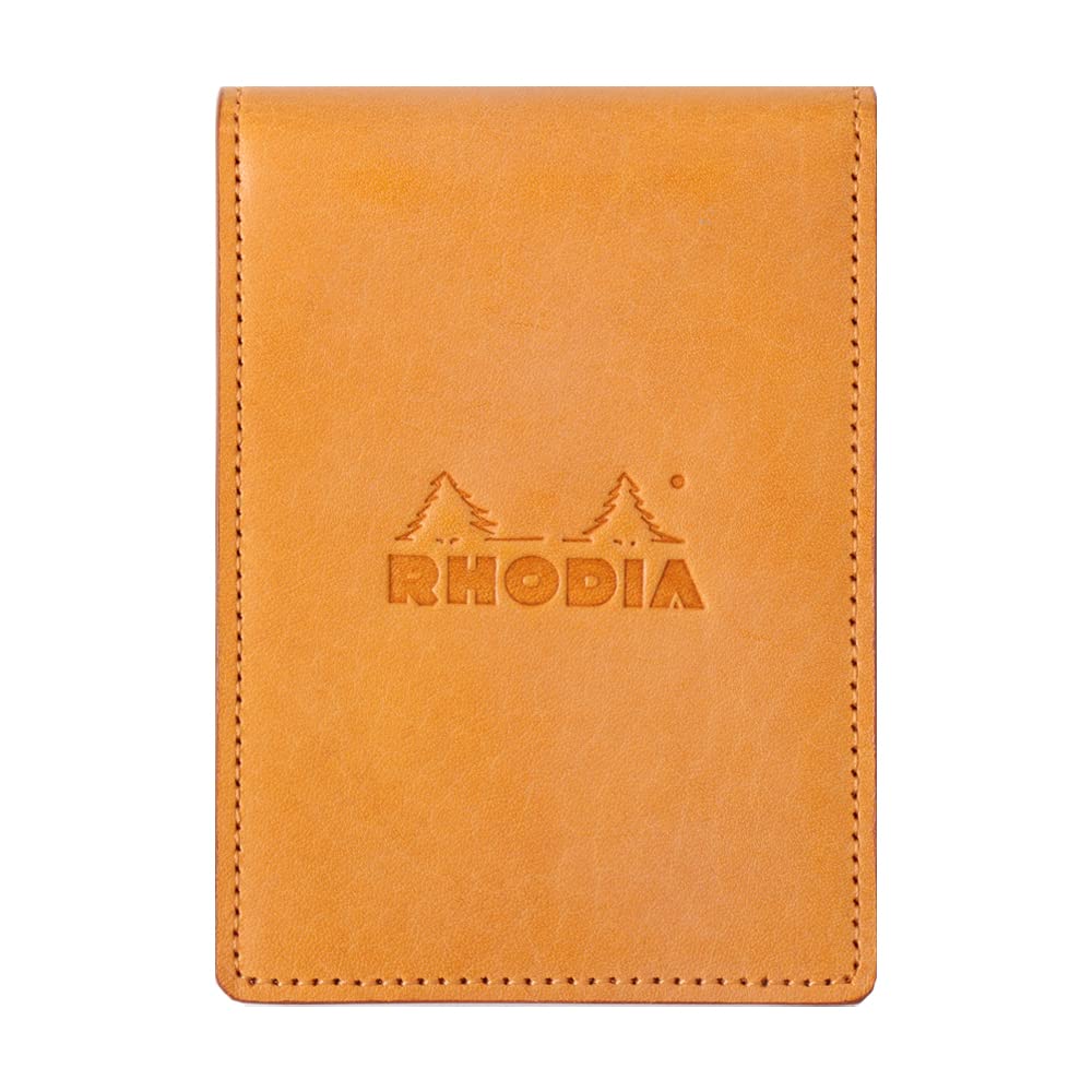 RHODIA Mini 3-Ring System Organizer (11x8cm, 11mm Ring Diameter, Cowhide Leather) Chic Orange Cf11ogz01-or