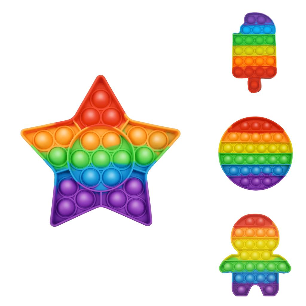 Engaging 12cm Rainbow Silicone Fidget Bubble Toy For Creative Play And Learning