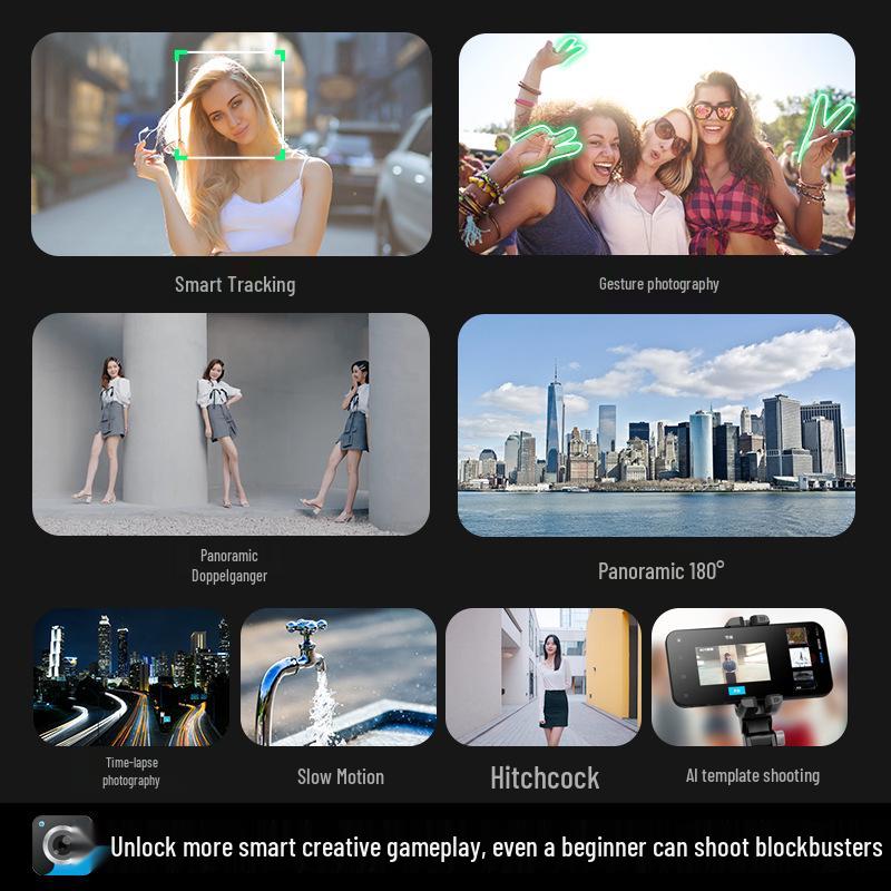 Q18 Handheld Gimbal Stabilizer: Intelligent Face Tracking, Anti-Shake Tripod, Bluetooth Mobile Selfie Stick