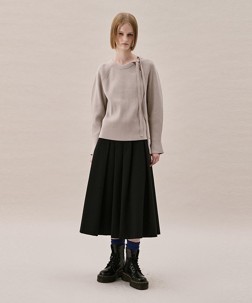 AHWE Tie Ribbed Sweater_Mocha