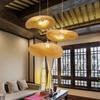 Bamboo Hanging Lamp Rattan Ceiling Pendant Light Asian Style Hanging Ceiling Fixture for Tearoom Restaurant Hotel