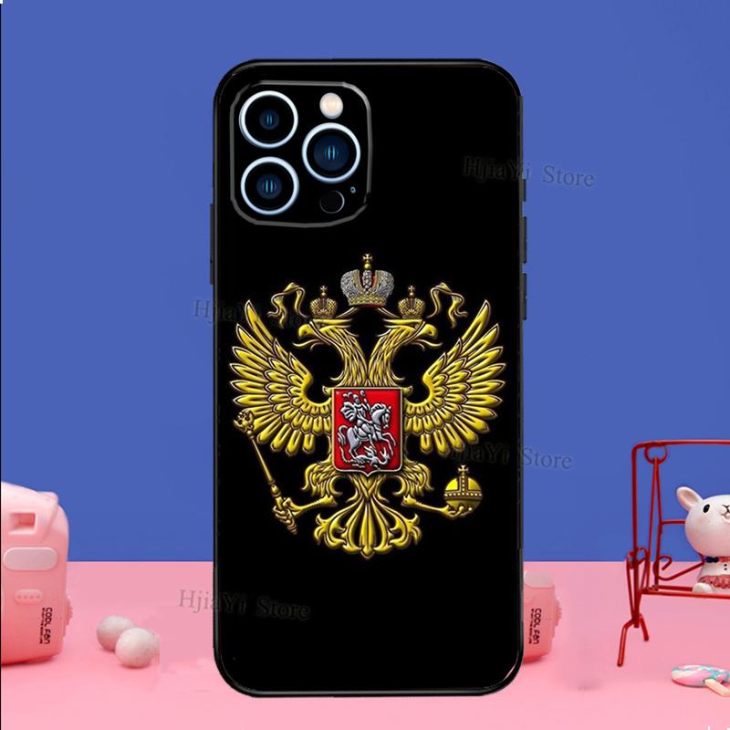 Россия Русский Герб Чехол для Телефона Для iPhone 16 15 11 12 13 14 Pro Max Mini X XS XR Plus SE2 Funda Coque Capa Cover