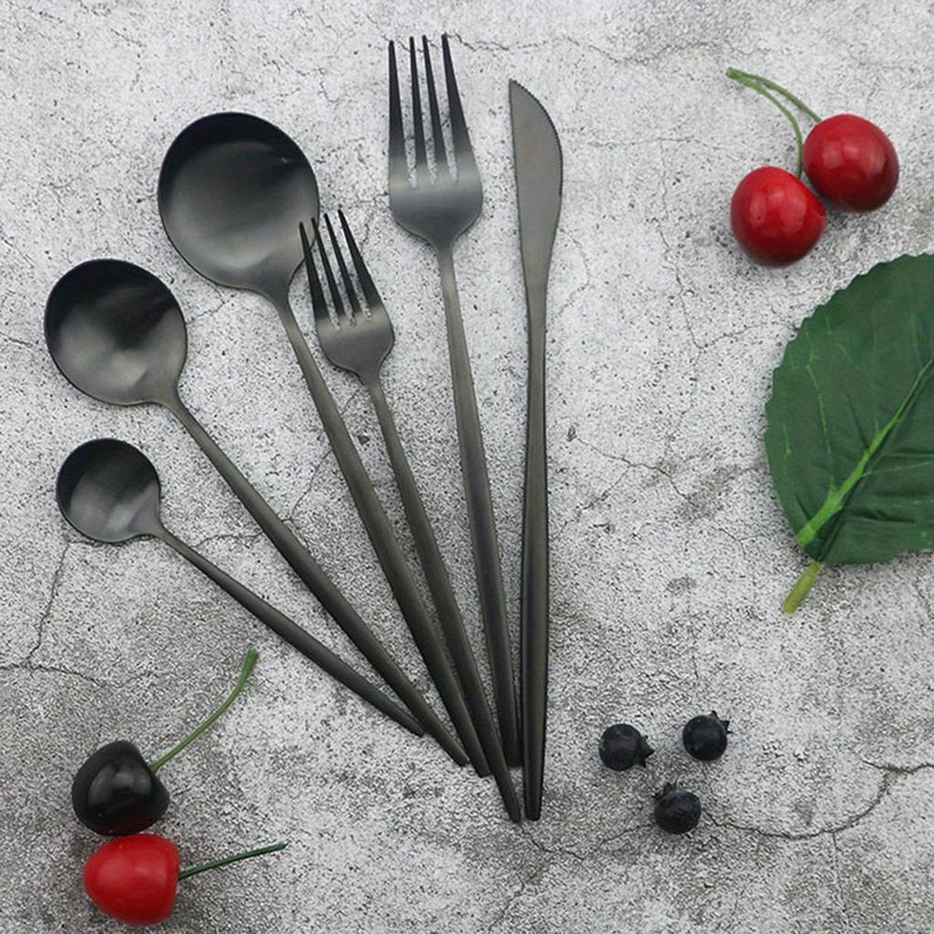 Набор столовых приборов из нержавеющей стали премиум-класса из 32 предметов - MatteCutlery на 4 персоны Прочная, устойчивая к ржавчине посуда для дома