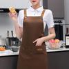 Кухонный фартук Регулируемый водонепроницаемый с карманами Сплошной цвет Большой охват Защитный холст Необрастающий чистящий фартук Кухонный фартук