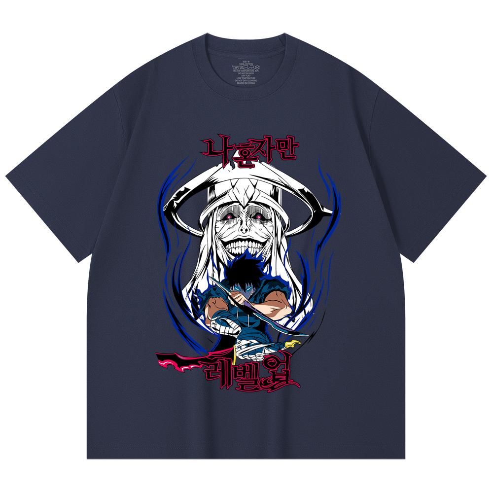 230 Gsm 100% Cotton Solo Leveling V9 Print Unisex Heavy Cotton T Shirt