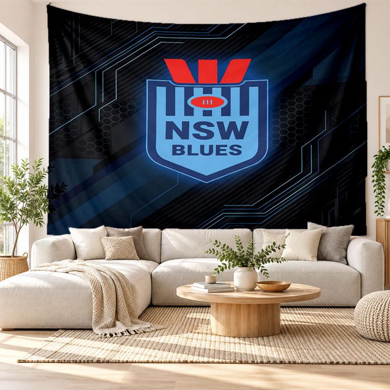 NSW Blues Wall Tapestry, Soft Fabric Wall Hanging, Decorative Backdrop For Bedroom Home Wall Art
