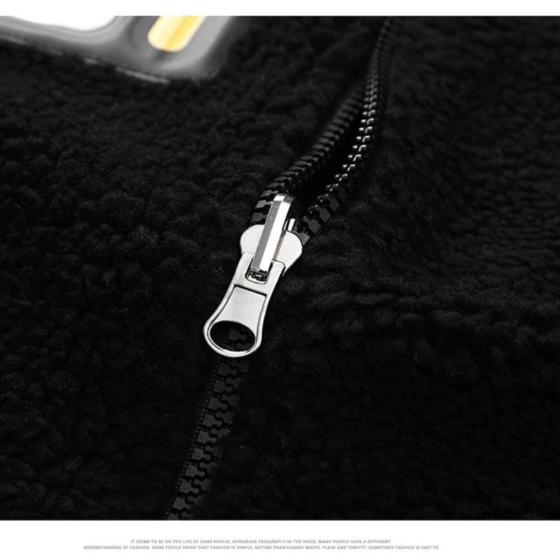 Осенне-зимняя новая куртка большого размера из овечьей шерсти с двух сторон для ношения на хлопковой подкладке, модная лоскутная куртка плюс флисовое толстое пальто, мужская одежда