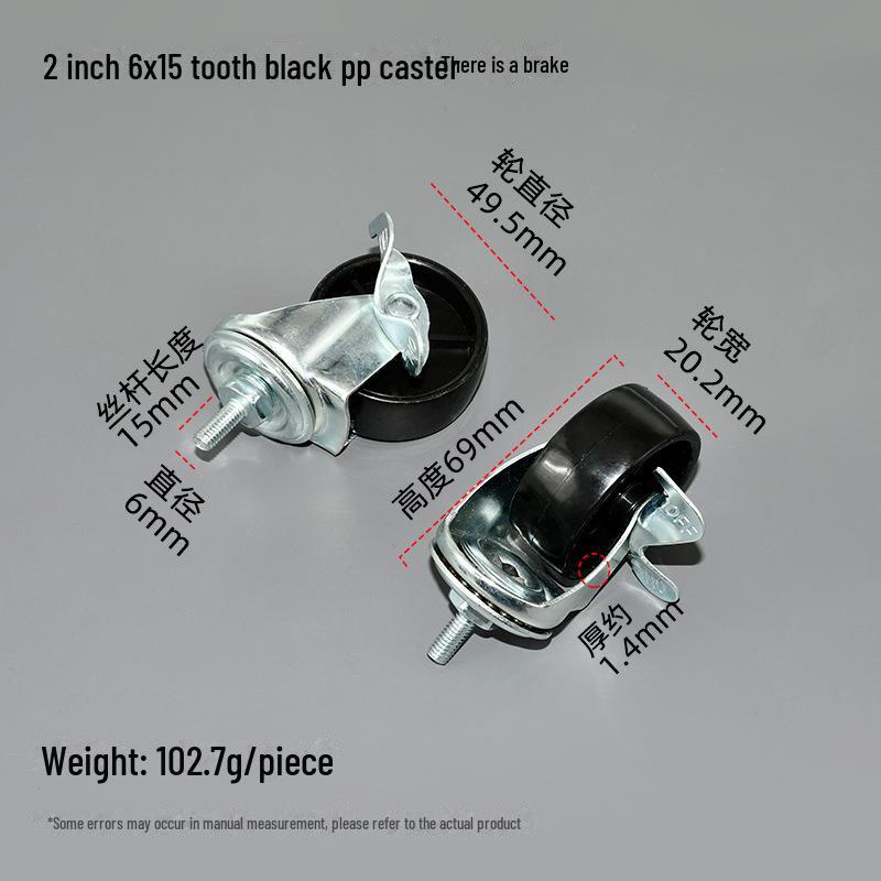 1,5-дюймовое полипропиленовое резьбовое мебельное колесо для журнального столика, дивана или шкафа