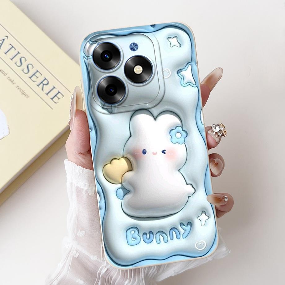 Чехол для Tecno Spark Go 2024 Tecno Spark 20c 20 Pop 8 Funda Эстетичный Мультяшный Панда Кролик Защита Камеры Матовый Мягкий Чехол