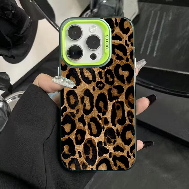 Коричневый леопардовый противоударный защитный чехол для iPhone 15 Pro Max 16 14 13 12 11 Pro X XR XS 7 Plus 16E защитное покрытие для линз