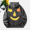 Fruit Smiling Face Washed Hoodies Women Funny Design Printing Cotton Hooded Oversize Pocket Warm Womans Clothes