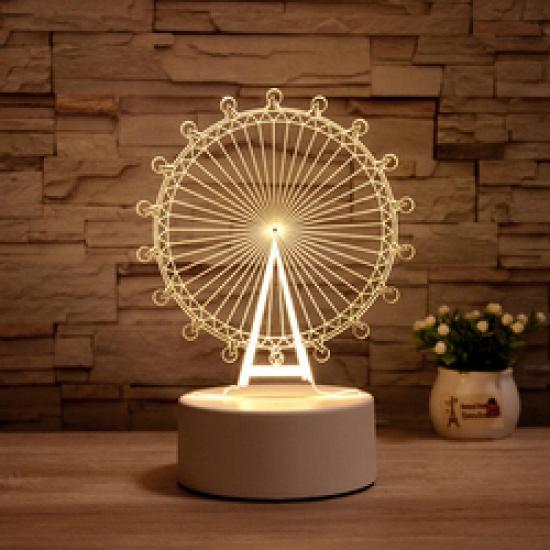 2022 Acrylic 3D Led Cordless Sleeping Kid Bedroom Small Led Lamp Base Night Light With