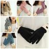 Solid Color Winter Velvet Gloves Thicken  Gloves Retro Plush Mittens  Riding