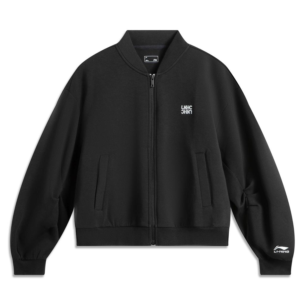 Li Ning Comfortable Breathable Versatile Loose Jacket Women Jackets Black AWDV418-6