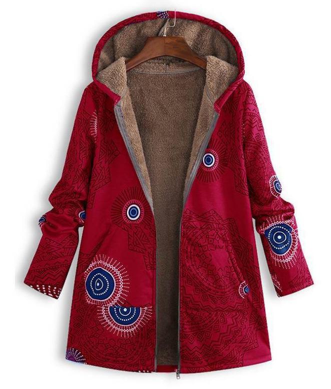 Women's Winter Oversized Fluffy Retro Hooded Coat