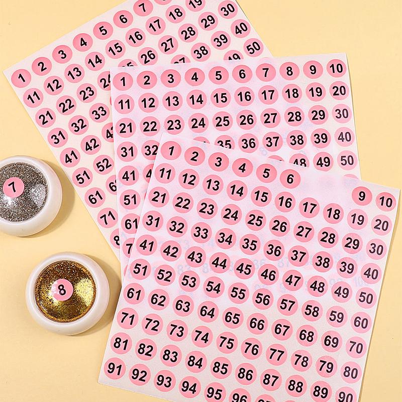 1 Sheets 1-100 Number Sticker Label For Nail Polish Color Gel Varnish Marking Numbering Digital Label Manicure Tool