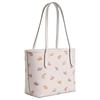 Coach City 23 Snail Print Coated Canvas And Smooth Leather Tote Bag Women Tote Bags Silver Chalk Multicolor CV269-SVCAH