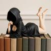 Готическая скульптура книжной полки Сексуальная женская фигура в черном одеянии Смола Жуткая фигурка женщины для украшения рабочего стола на Хэллоуин