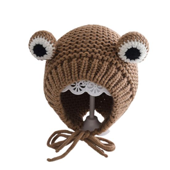 Детская шапка в форме животного, реквизит для фотосъемки, дышащая детская вязаная шапочка с лягушкой для улицы