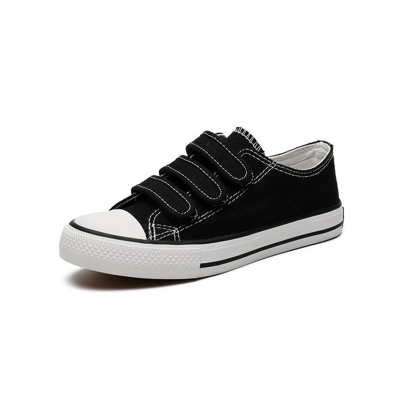 F003 Women's Trendy Low-Top Velcro Canvas Shoes - Casual Rubber Sole Sneakers