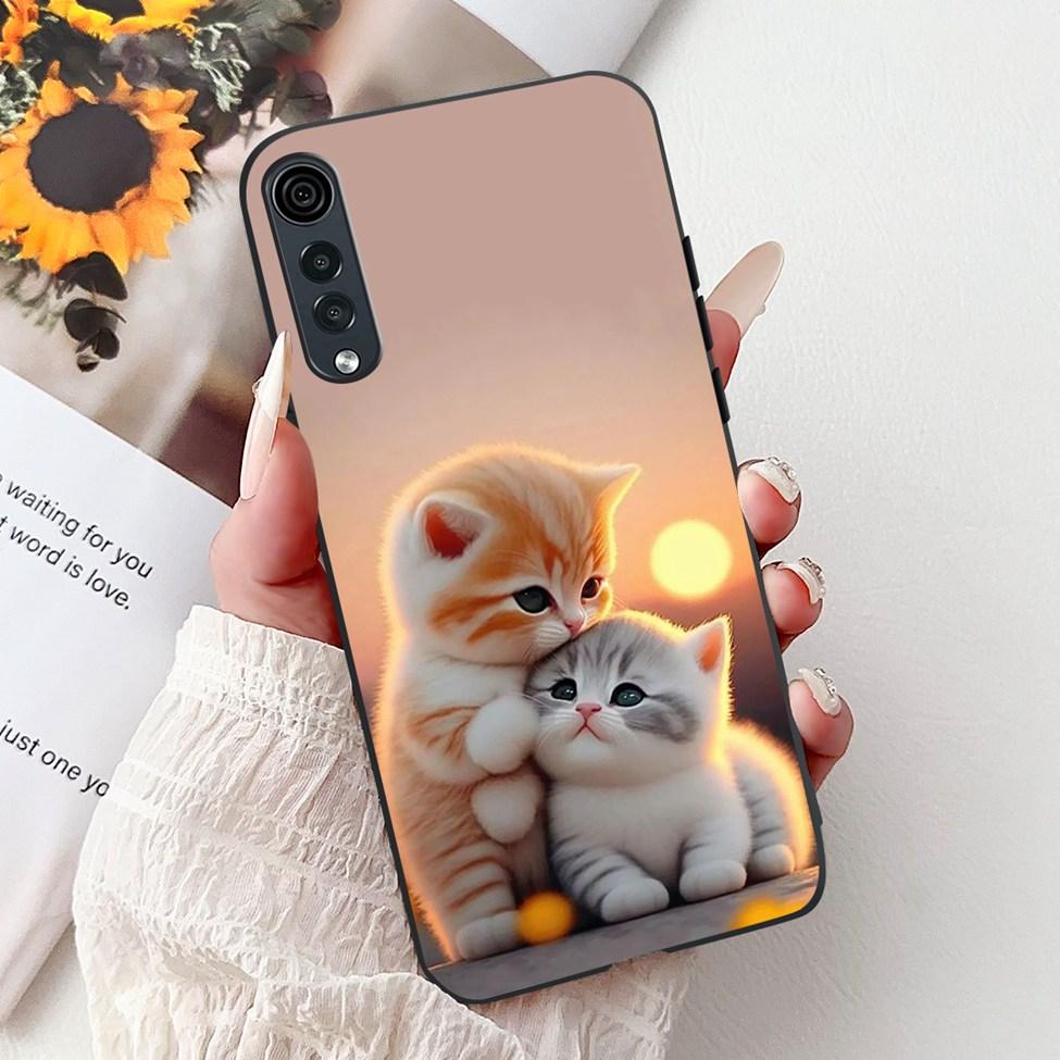 Чехол для LG Velvet 4G 5G Милый Кот Роскошная Мода Цветы Смешная Расписная Задняя Крышка Для LG Velvet 5G UW Чехол для Телефона Силиконовый