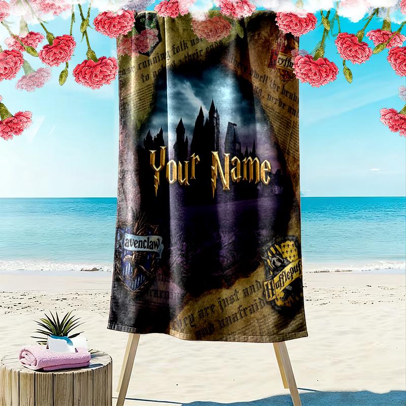 Custom NameHarry Potter Beach Towel Soft Microfiber Summer Towel Quick Dry Absorbent Towel for Beach Swimming Pool Travel