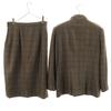 Gucci Шерстяной винтажный костюм-юбка в клетку, комплект, женский, б/у, 80-е, сделано в Италии