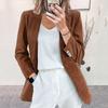 Модный женский вельветовый кардиган, элегантный приталенный, цвет, повседневная маленькая куртка-костюм