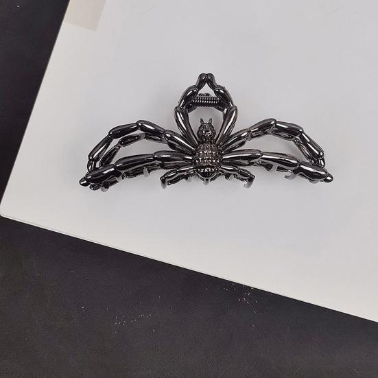 Хэллоуин Заколка для волос Черная Паутина Скелет Рука Форма Летучей мыши Зажим для волос Нескользящие зубцы Затылок Акула Зажим для волос Аксессуар для укладки