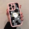 Милый мультяшный кот Силиконовый чехол для телефона Для iPhone 17 16 15 14 13 12 11 Pro Plus Max 17 Air 16 E Ударопрочный Мягкий Бампер Задняя крышка