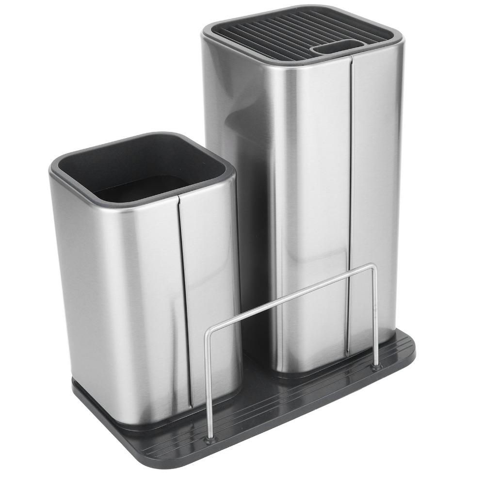 Thickened Utensil Bucket Rustless Steel Storage Tube Storage Holder Spoon Storage
