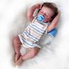 Lifelike 49cm Simulation Reborn Doll LouLou Full Body Silicone Newborn Doll Can Bath Handmade Rooted Hair Realistic Baby Dolls for Kids Christmas Gift