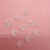 10pcs/set Silvery Cutout Heart Nail Art Accessories - 3D Alloy Nail Decorations for Elegant Nail Art, Unscented
