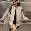Harajuku Bomber Jacket Women Vintage Streetwear Korean Style Preppy Winter Jackets Oversize Button Coats
