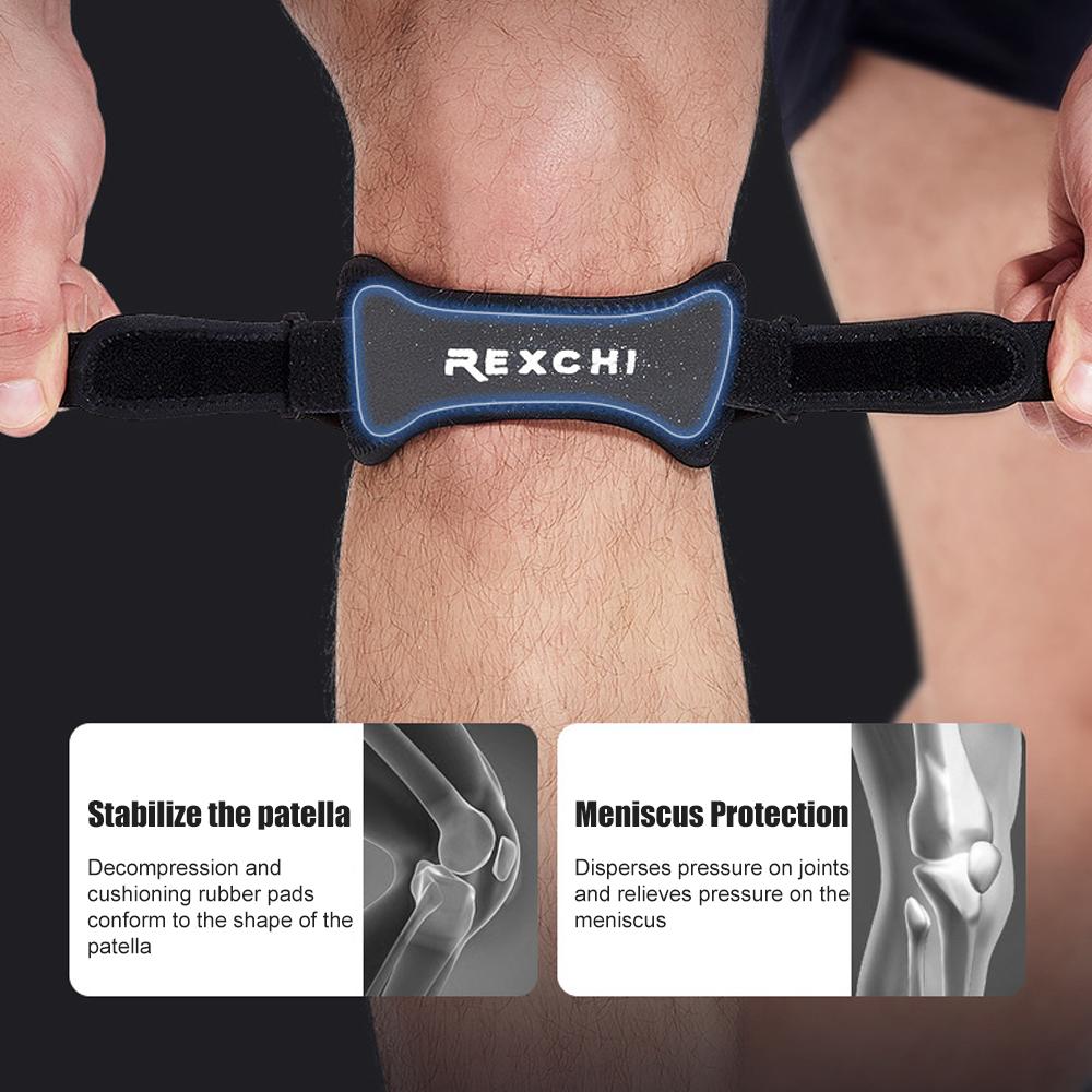 1 Pcs Adjustable Knee Pad Knee Pain Relief Patella Stabilizer Brace Support For Hiking Soccer Basketball Running Sports Fitness