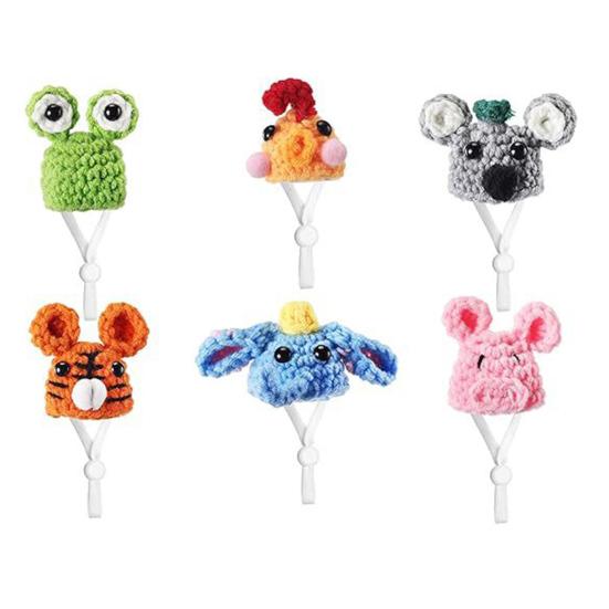 1 Набор Статуэтка Гуся Мини Вязаная Шапка с Регулируемым Ремнем Настольная Шапка Гуся Крючком