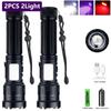 Super Bright Flashlight White+UV Light Zoom High-power Tactical Flashlight Green/Red WorkLight Blood Pet Detection Lamp Magnetic