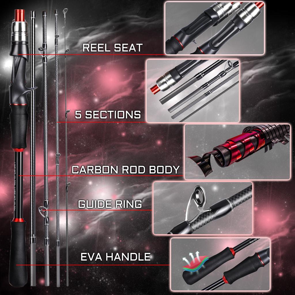SOUGAYILANG Удочка 1,8-2,1 м из углеродного волокна, вращающаяся литейная/спиннинговая удочка для рыбалки