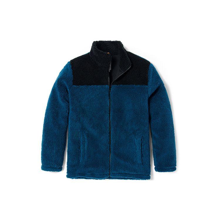 Timberland Color Block Fleece Lined Logo Casual Stand Collar Jacket Men Jackets Medium-Blue A43P2-BZ4