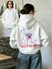 Sudadera con capucha para mujer, ideal para otoño/invierno, con un divertido estampado de perros, forro polar, corte holgado e informal y estilo Y2K.