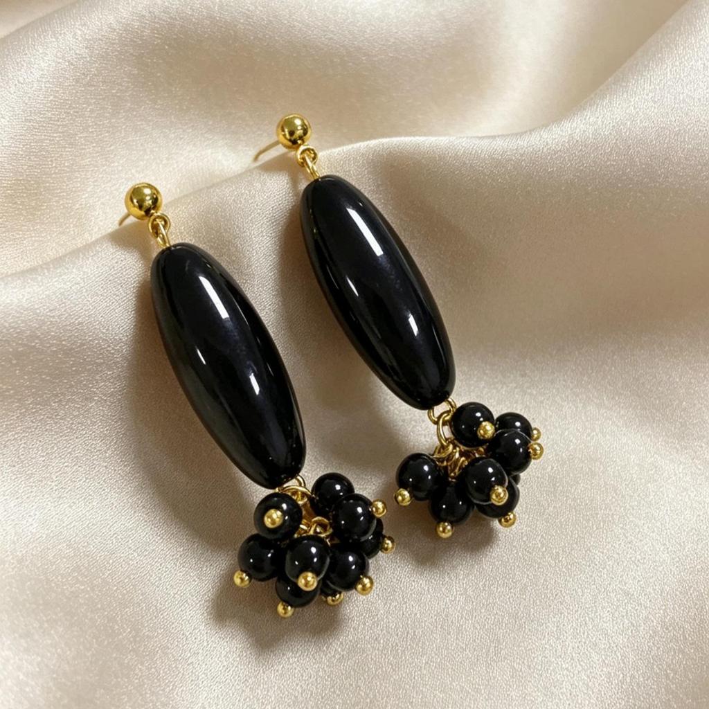 Винтажные Серьги-Гвоздики Черная Серия Игла из Серебра 925 Минималистичные Высококлассные Аксессуары с Индивидуальностью для Женщин
