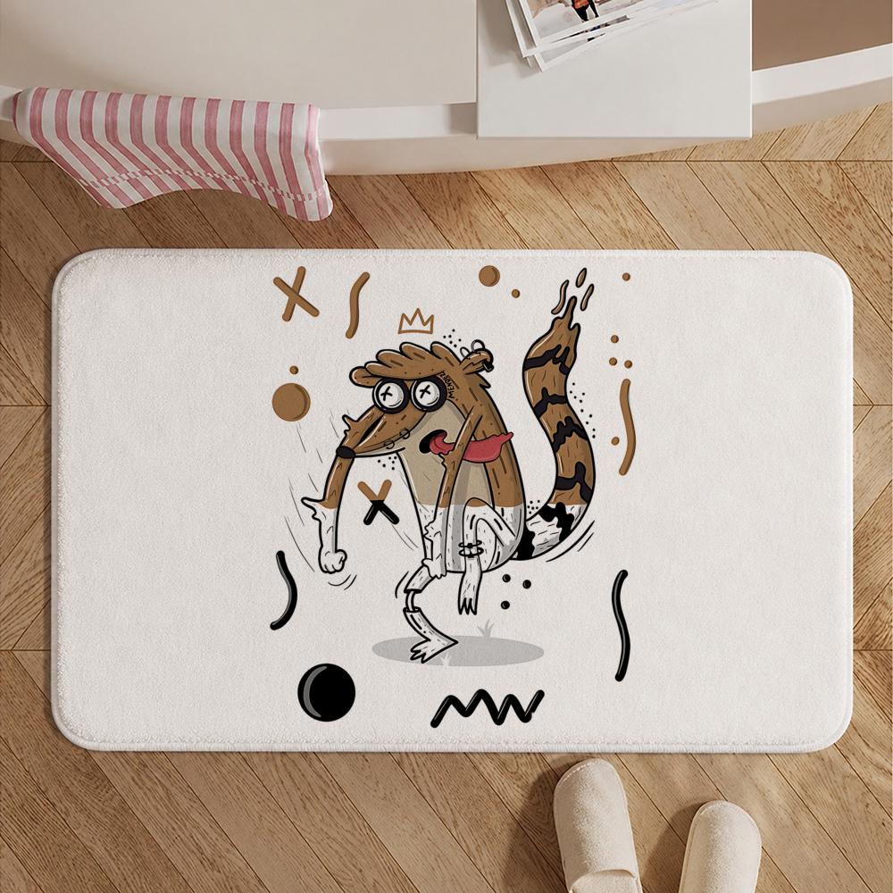 Анимация-Ригби и МордекайКоврик для пола Мягкий нескользящий коврик для ванной, прикроватный ковер, впитывающий коврик для двери для дома