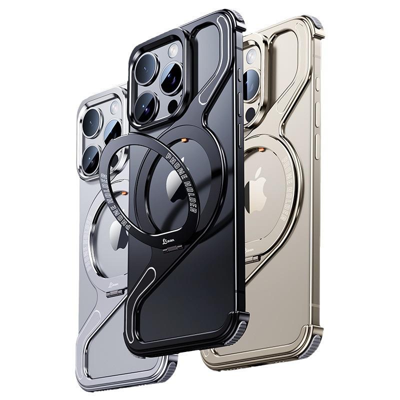 Магнитный металлический чехол Z-типа для iPhone 15 Pro: Защита от падений и рассеивание тепла