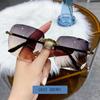 New Rimless Women'S Sunglasses Fashion Gradient Lenses Sun Glasses Lady Vintage Alloy Legs Classic Designer Shades Uv400