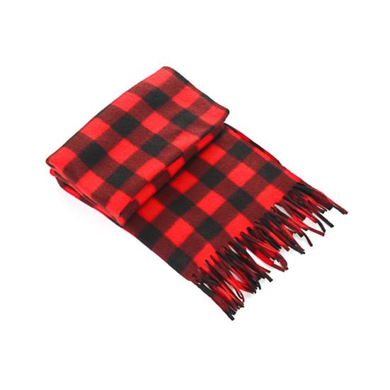 10Pcs Men Women Scarf Plaid Print Tassel Trim Double Sided Velvet Long